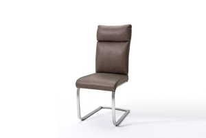 MCA Furniture Rabea Schwingstuhl (2-er Set) - Bezug in Antiklook Braun - RABE16_BX