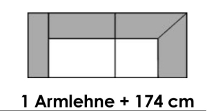 1,5-Sitzer medium Armlehne links+Ecke - 1,5ALmedium+E