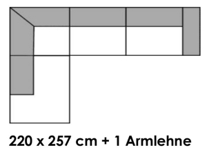 Umbauecke links 2,5-Sitzer Armlehne rechts - UBEL-2,5AR