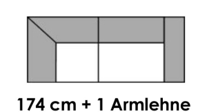Ecke+1,5-Sitzer medium Armlehne rechts - E+1,5AR medium