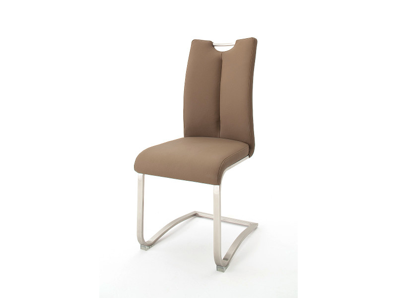 MCA Furniture Artos Schwingstuhl (2-er Set) - mit Griffloch - Bezug Kunstleder cappuccino - A1XL10_CX