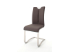MCA Furniture Artos Schwingstuhl (2-er Set) - mit Griffloch - Bezug Echtleder braun - A2XL20_BX