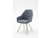 MCA Furniture Madita Stuhl (2-er Set) - Ausführung A mit dem 4-Fuß-Gestell eckig - Bezug graublau - MA4E19_GB