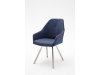 MCA Furniture Madita Stuhl (2-er Set) - Ausführung A mit dem 4-Fuß-Gestell eckig - Bezug nachtblau - MA4E19_NB