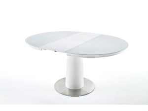 MCA Furniture Waris Säulentisch rund - mit Synchronauszug weiß matt lackiert - WA12WMWM