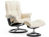 Stressless Sessel Mayfair mit Classic Untergestell - Größe S - mit Hocker - Bezug in Ledergruppe 2 - 1059015