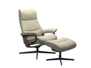 Stressless Sessel View mit Signature Untergestell - Größe M - mit Hocker - Bezug in Ledergruppe 1 - 1307315