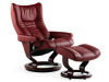Stressless Sessel Wing mit Classic Untergestell - Größe S - mit Hocker - Bezug in Ledergruppe 1 - 1054015