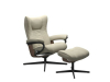 Stressless Sessel Wing mit Classic Untergestell - Größe S - mit Hocker - Bezug in Ledergruppe 1 - 1054015
