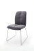 MCA Furniture Tessera Stuhl A (2-er Set) - Bezug in grau - Kufengestell Edelstahl gebürstet - TESA13GX+TEGE74EG