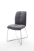 MCA Furniture Tessera Stuhl A (2-er Set) - Bezug in grau - X-Kufengestell Edelstahl gebürstet - TESA13GX+TEGE64EG