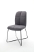 MCA Furniture Tessera Stuhl B (2-er Set) - Bezug in grau - X-Kufengestell Anthrazit lackiert - TESB13GX+TEGE64AN