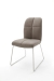 MCA Furniture Tessera Stuhl B (2-er Set) - Bezug in schlamm - Kufengestell Edelstahl gebürstet - TESB13SM+TEGE74EG