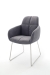 MCA Furniture Tessera Stuhl E (2-er Set) - Bezug in grau - Kufengestell Edelstahl gebürstet - TESE13GX+TEGE74EG