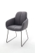 MCA Furniture Tessera Stuhl F (2-er Set) - Bezug in grau - Kufengestell Anthrazit lackiert - TESF13GX+TEGE74AN
