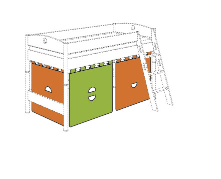 Paidi Standard-Vorhang-Set orange/grün für Höhe 183 cm 15843007