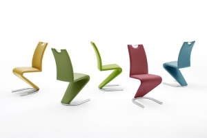 MCA Furniture Amado Schwingstuhl (2-er Set) - Bezug in Kunstleder olive - AMAC10OL