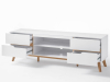 MCA Furniture Cervo Lowboard T05 Lack weiß matt Absetzung in Asteiche Massivholz furniert 48641WE5