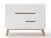 MCA Furniture Cervo Kommode T01 Lack weiß matt Absetzung in Asteiche Massivholz furniert 48642WE5