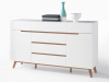 MCA Furniture Cervo Sideboard T03 Lack weiß matt Absetzung in Asteiche Massivholz furniert 48644WE5