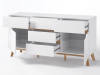 MCA Furniture Cervo Kommode T02 Lack weiß matt Absetzung in Asteiche Massivholz furniert 48643WE5