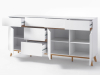 MCA Furniture Cervo Sideboard T04 Lack weiß matt Absetzung in Asteiche Massivholz furniert 48645WE5