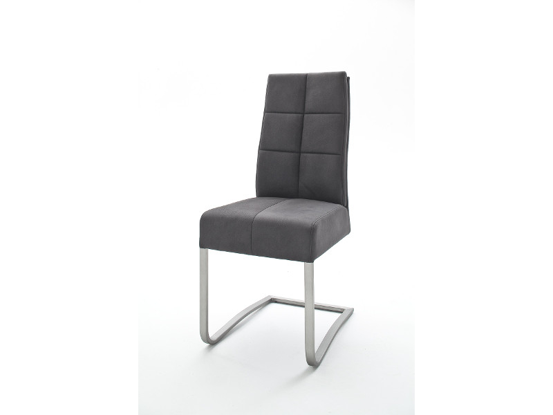 MCA Furniture Salva II Schwingstuhl mit Griff (2-er Set) - Bezug in Antiklook grau SA2E16GX