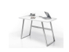 MCA Furniture Schreibtisch Andria weiß matt lackiert Gestell Edelstahlfarbig 40128MW5