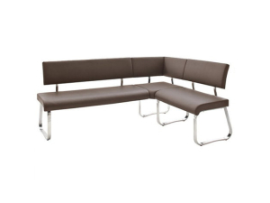 MCA Furniture Arco Eckbank - Bezug in Echtleder schwarz - AREB20SX