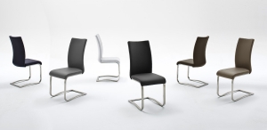 MCA Furniture Arco Schwingstuhl 2 (2-er Set) - Bezug in Echtleder weiß - ARCO2ELW