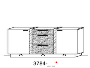 Schröder Kitzalm Alpin Sideboard 3784 Akzentausführung terra mit Sockelbeleuchtung 3784-TR+ST2084-127