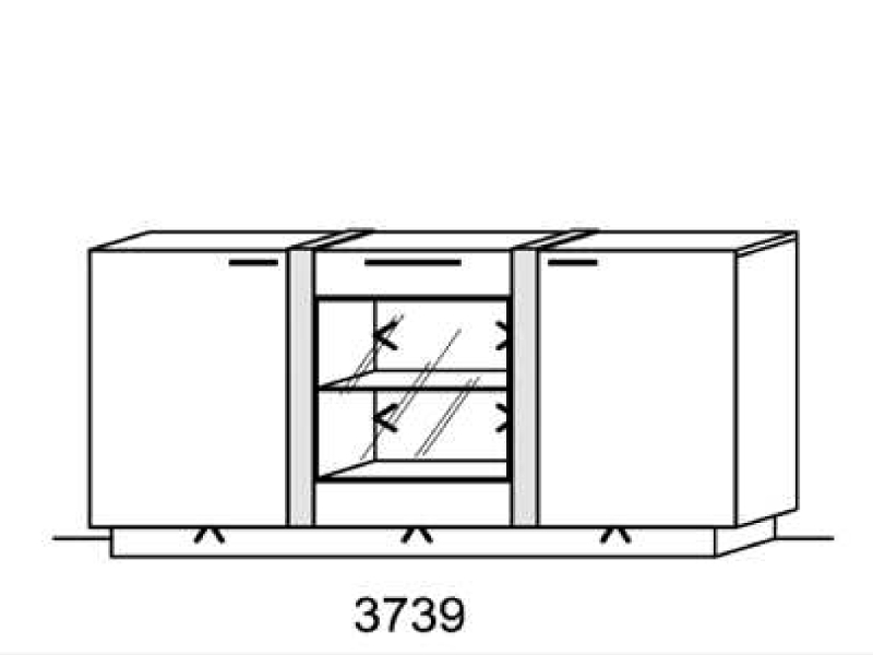 Schröder Kitzalm Alpin Sideboard 3739 mit kompletter Beleuchtung 3739+ST2084-127+RW20-062