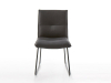 Koinor Stuhl - Sitz u. Rücken innen Leder, Sitz u. Rücken außen Stoff, Metallkufe schwarz-matt - 1211