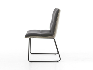 Koinor Stuhl - Sitz u. Rücken innen Leder, Sitz u. Rücken außen Leder, Metallkufe schwarz-matt - 1211