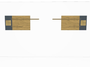 Hartmann Caya Wandpaneel mit Rückwand aus Holz und der Applikation aus Mattglas, 2 Paneelböden, 1 Hirnholzscheibe