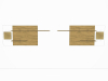 Hartmann Caya Wandpaneel mit Rückwand aus Holz und der Applikation aus Mattglas, 2 Paneelböden, 1 Hirnholzscheibe