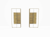 Hartmann Caya Standelement mit 1 Tür in Mattglas mit Hirnholzscheiben, 1 Glastür in Mattglas, 4 Holzböden, 2 Holzeinlegeböden, 3 Glaseinlegeböden