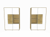 Hartmann Caya Standelement mit 1 Tür in Mattglas mit Hirnholzscheibe, 1 Glastür mit Mattglas, 4 Holzböden, 1 Holzeinlegeboden, 1 Glaseinlegeboden