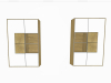 Hartmann Caya Hängelement mit 1 Tür in Mattglas mit Hirnholzscheiben, 1 Glastür in Mattglas, 4 Holzböden, 1 Holzeinlegeboden Türanschlag links in anthrazit mit Beleuchtung - 7091A+9711