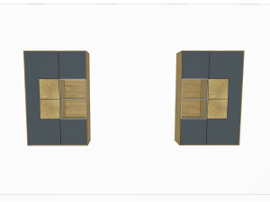 Hartmann Caya Hängelement mit 1 Tür in Mattglas mit Hirnholzscheiben, 1 Glastür in Mattglas, 4 Holzböden, 1 Holzeinlegeboden Türanschlag links in weiß - 7095W