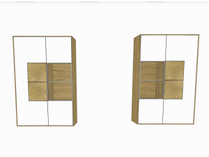Hartmann Caya Hängelement mit 1 Tür in Mattglas mit Hirnholzscheiben, 1 Glastür in Mattglas, 4 Holzböden, 1 Holzeinlegeboden Türanschlag rechts in anthrazit - 7092A