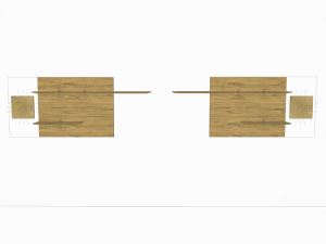 Hartmann Caya Wandpaneel mit Rückwand aus Holz und der Applikation aus Mattglas, 2 Paneelböden, 1 Hirnholzscheibe Mattglas rechts in weiß - 5156W