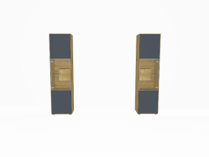 Hartmann Caya Standelement mit 2 Türen, in Mattglas, 1 Glastür mit Hirnholzblock, 1 Stauraumfach, 2 Holzböden, 2 Holzeinlegeböden, 1 Glaseinlegeboden Türanschlag rechts in anthrazit - 0052A