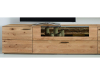 Hartmann Runa Lowboard - Glasauschnitt rechts - mit Füßen aus Metall anthrazit - mit Beleuchtung - 3212+1045+9612