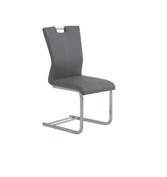 SALE - MWA aktuell Stuhl Crazy Gestell 5 in Edelstahl  Sitzschale H Bezug Kunstleder Grey ohne Armlehnen ST5-Grey-H