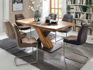 MCA Furniture Tisch Mendoza rechteckig 140x90 cm mit Synchronauszug in Wildeiche geölt - MEX14AWE