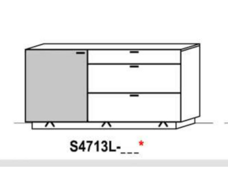 Schröder Kitzalm Living - Sideboard S4713 - Tür links - Akzent Keramik Iron Moos - S4713L-KIM