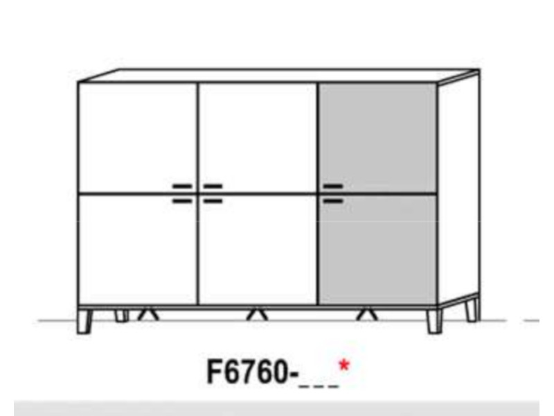 Schröder Kitzalm Living - Highboard F6760 - Akzent Keramik Iron Moos - mit Sockelbeleuchtung - F6760-KIM+ST1680-108