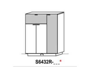 Schröder Kitzalm Living - Standelement S6432 - Tür rechts - Akzent Keramik Iron Moos - mit Beleuchtung - S6432R-KIM+ST0960-073