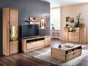 MCA Furniture Campinas Wohnkombination 1 - mit kompletter Beleuchtung und Schalter - CAP17W01+026036ZB+026032ZB